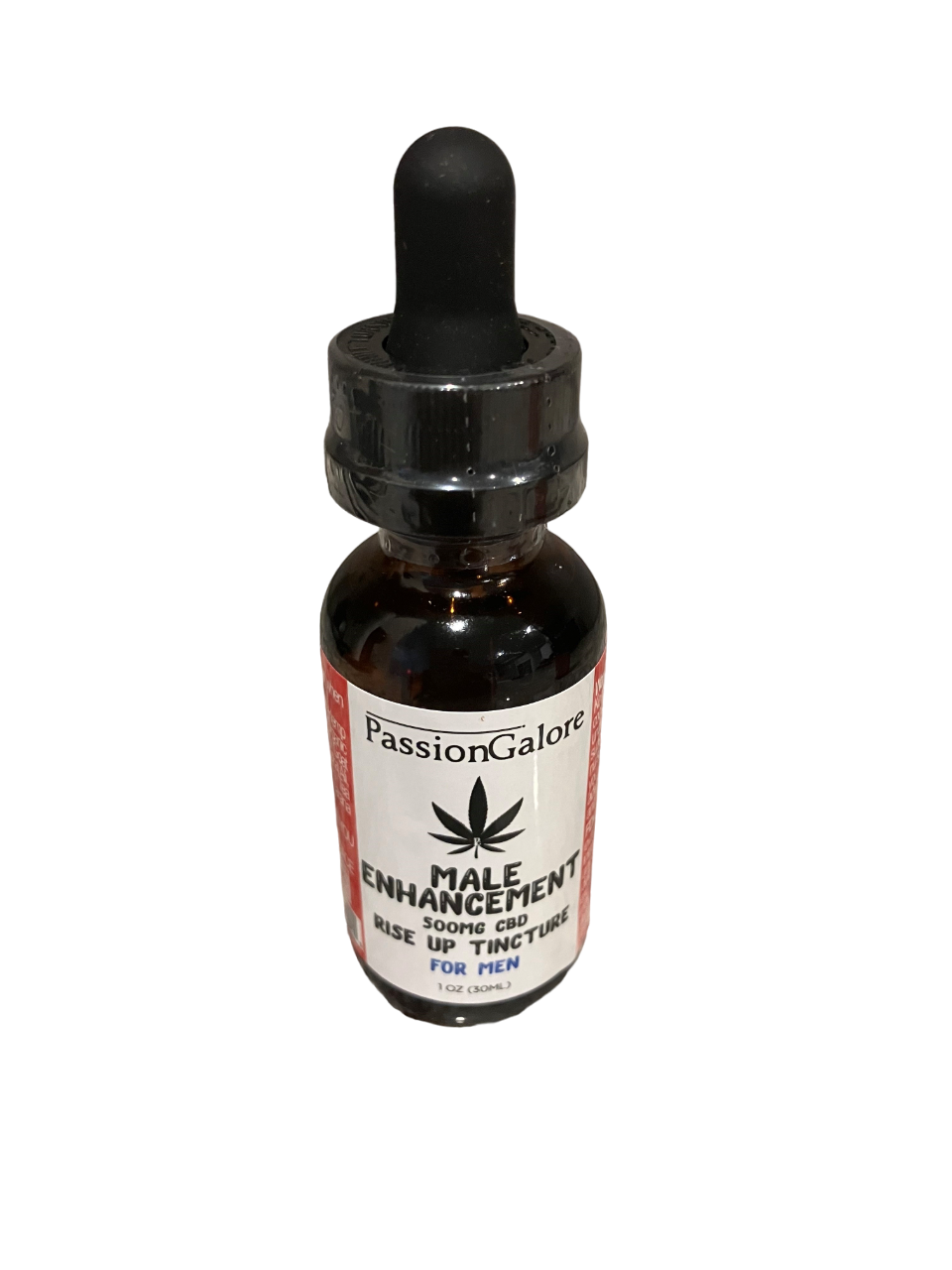 CBD Male Arousal Rise Up - 500MG CBD - Red Leaf Bottle - Tincture Drops