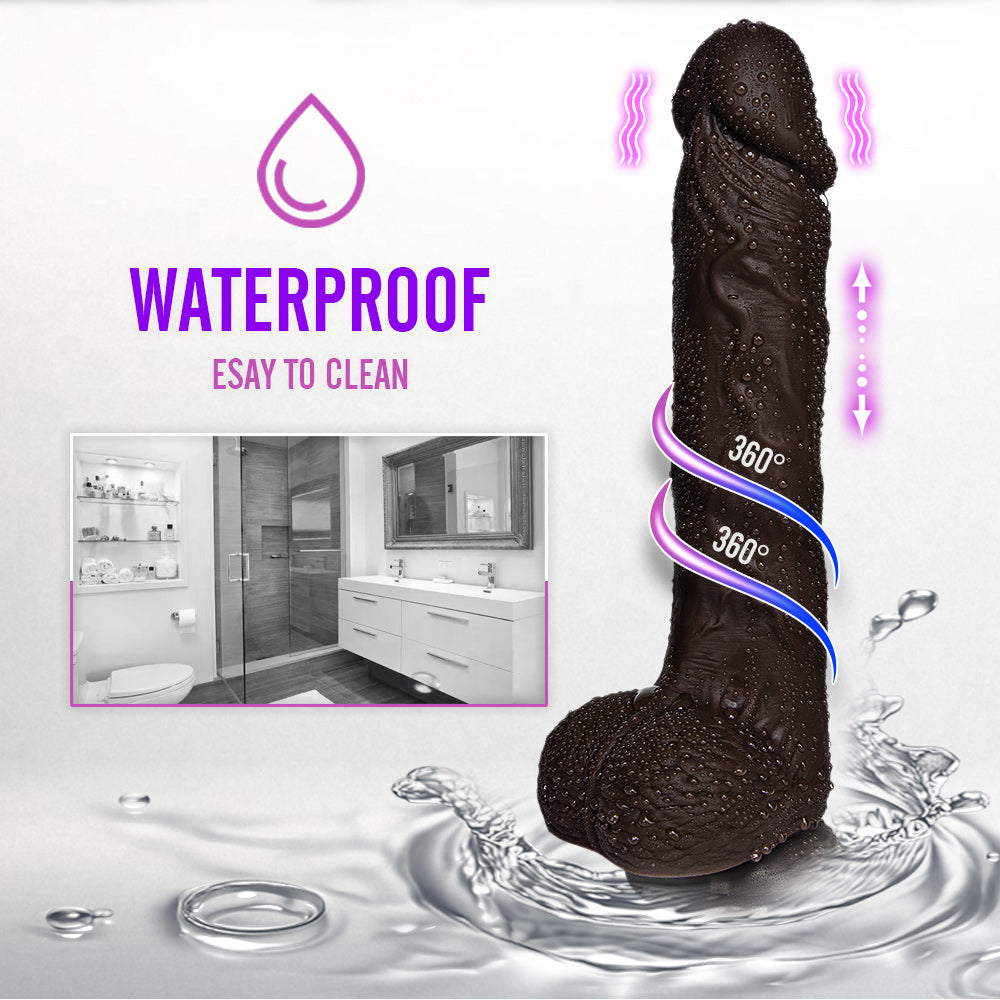 Realistic Chocolate Dick with Balls and Remote - 4 in 1