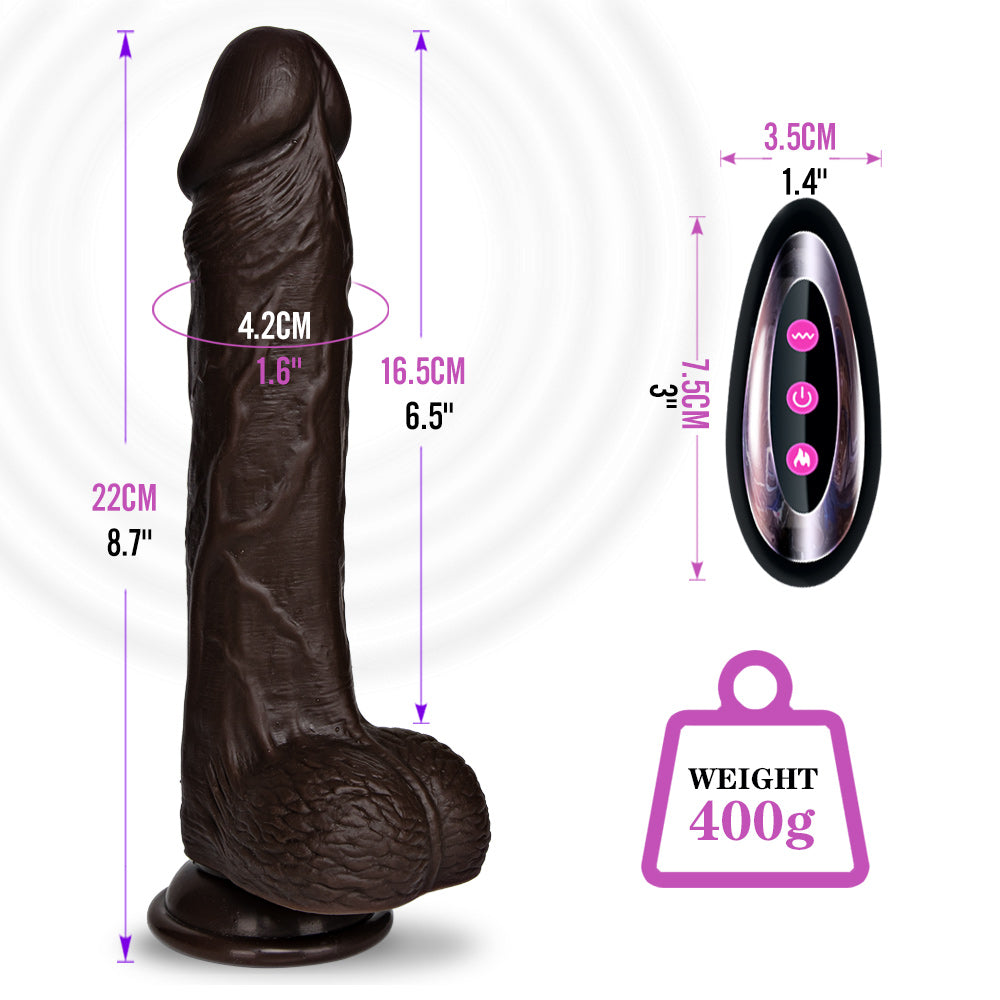 Realistic Chocolate Dick with Balls and Remote - 4 in 1